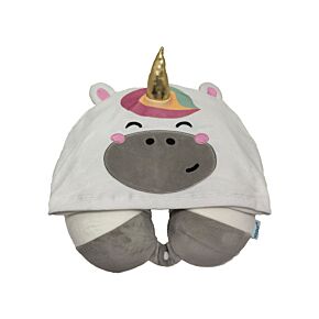 Hoodeazzz Adoracorns Astra the Unicorn Einhorn Plüsch Memoryschaum-Reisekissen & Kapuze