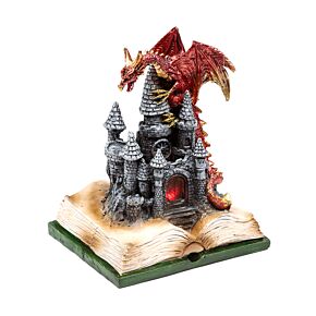 Dark Legends Feuerdrache auf verzauberter Märchenburg LED-Dekoration