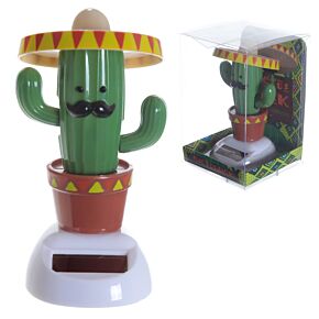 Kaktus mit Sombrero Solar Pal Wackelfigur