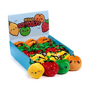 Squidglys Foodiemals Früchte Plüsch Mini Schlüsselanhänger