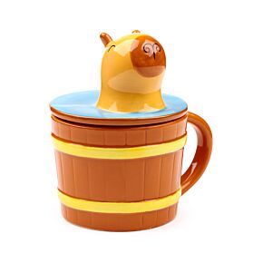 Capybara Wasserschwein Keramiktasse mit Deckel