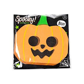 Halloween Kürbis Packung mit 12 3-lagigen Papierservietten