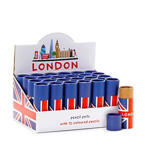 Union Jack  britische Fahne Stifte Topf mit 12 Buntstiften