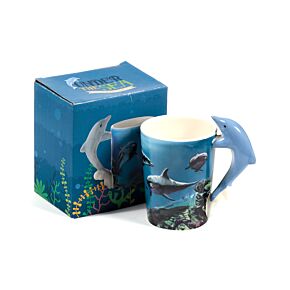 Tasse Delfin Unterwasserwelt geformter Henkel Tasse  