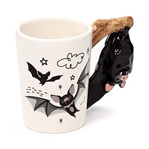 Keramik Tasse mit Fledermaus-Griff