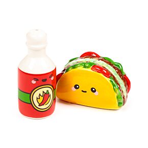 Frida die Taco & Hot Sauce Foodiemals Keramik Salz-& Pfefferstreuer Set