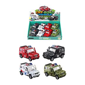 Push/Pull Geländegängiges Rettungsfahrzeug Action-Spielzeug mit Reibungsantrieb 