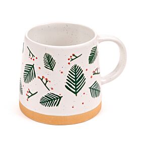 Kiefernzweige und Beeren Konische Steingut-Tasse