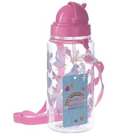 Enchanted Rainbows Unicorn Einhorn Wasserflasche mit Flip-Strohhalm 450ml 