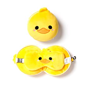 Relaxeazzz Ente Plüsch Reisekissen & Schlafmaske