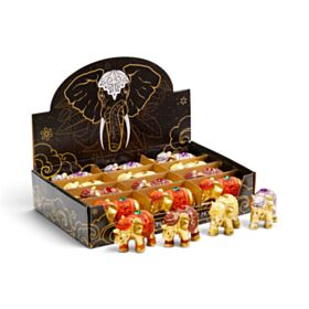Glückselefant Gold-Metalleffekt Glitzer Räucherstäbchenhalter