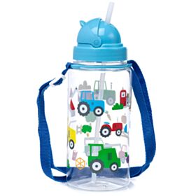 Little Tractors Kinder bruchsichere Wasserflasche mit Flip-Strohhalm 450ml