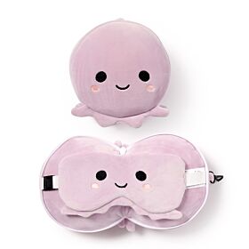 Relaxeazzz Plüsch Oktopus Reisekissen & Schlafmaske