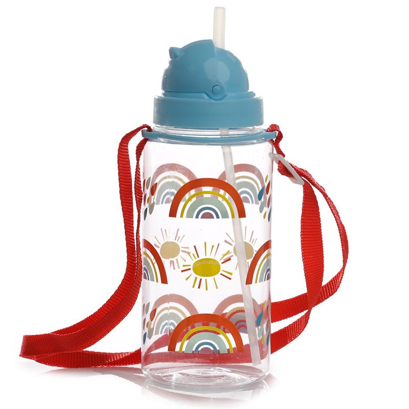 Somewhere Regenbogen Kinder Wasserflasche mit Flip-Strohhalm 450ml