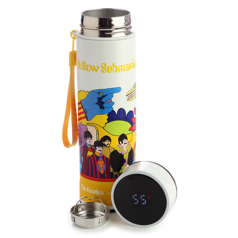 Yellow Submarine Trinkflasche mit Digital Thermometer