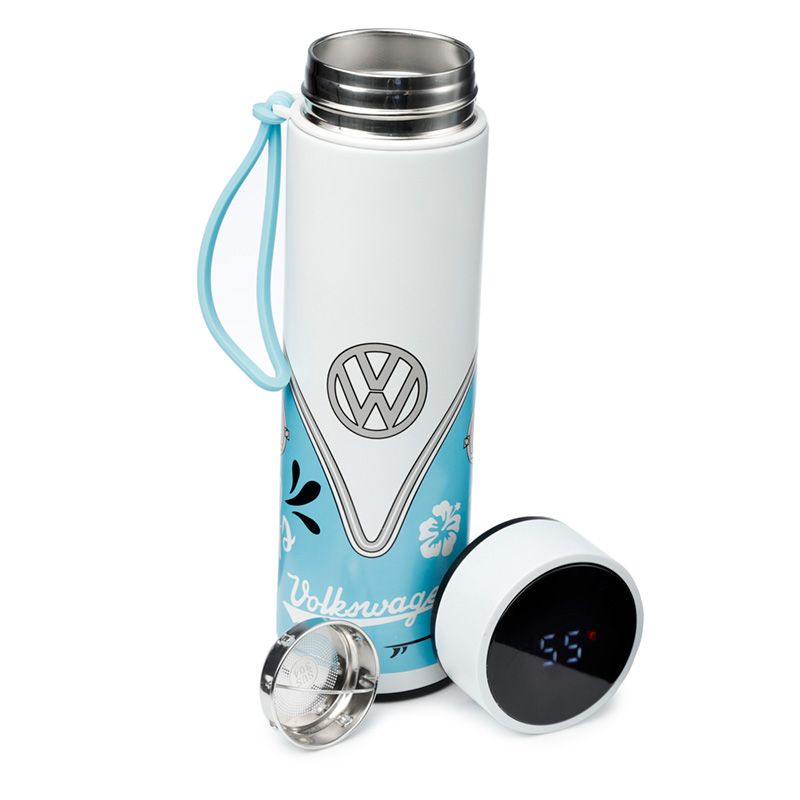 Volkswagen VW T1 Bulli Surf Trinkflasche mit Digital Thermometer