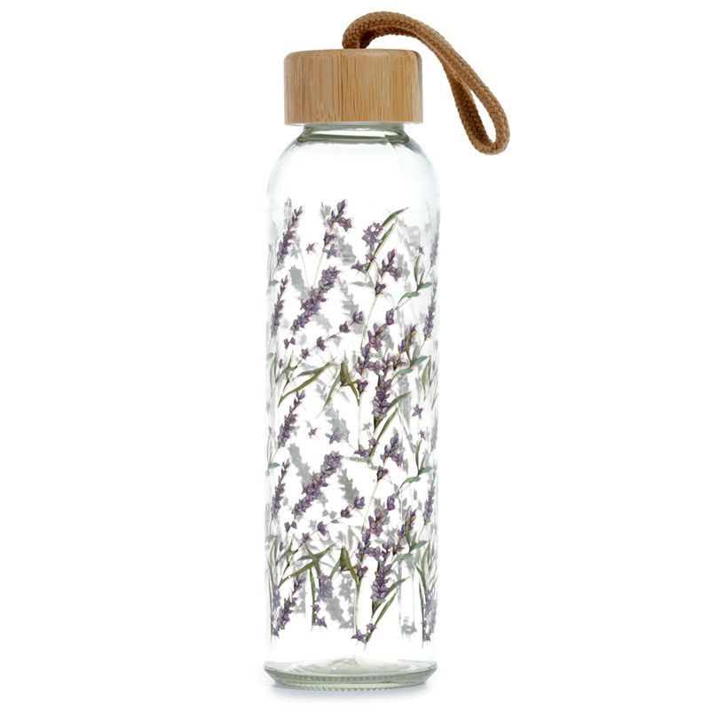 Pick of the Bunch Lavendel Wasserflasche - Glas & Bambus