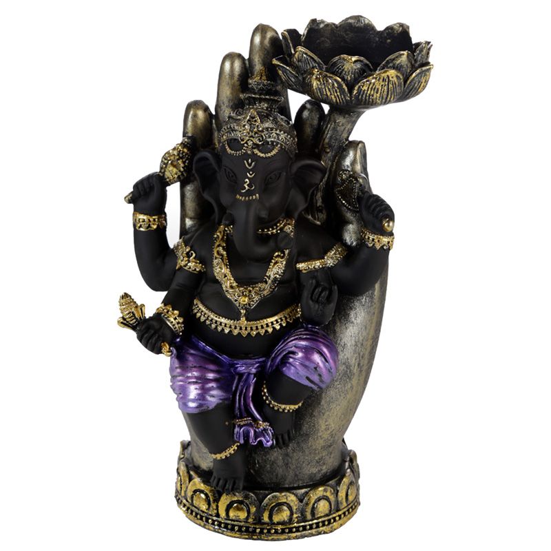 Ganesh in Hand Lotus Teelichthalter