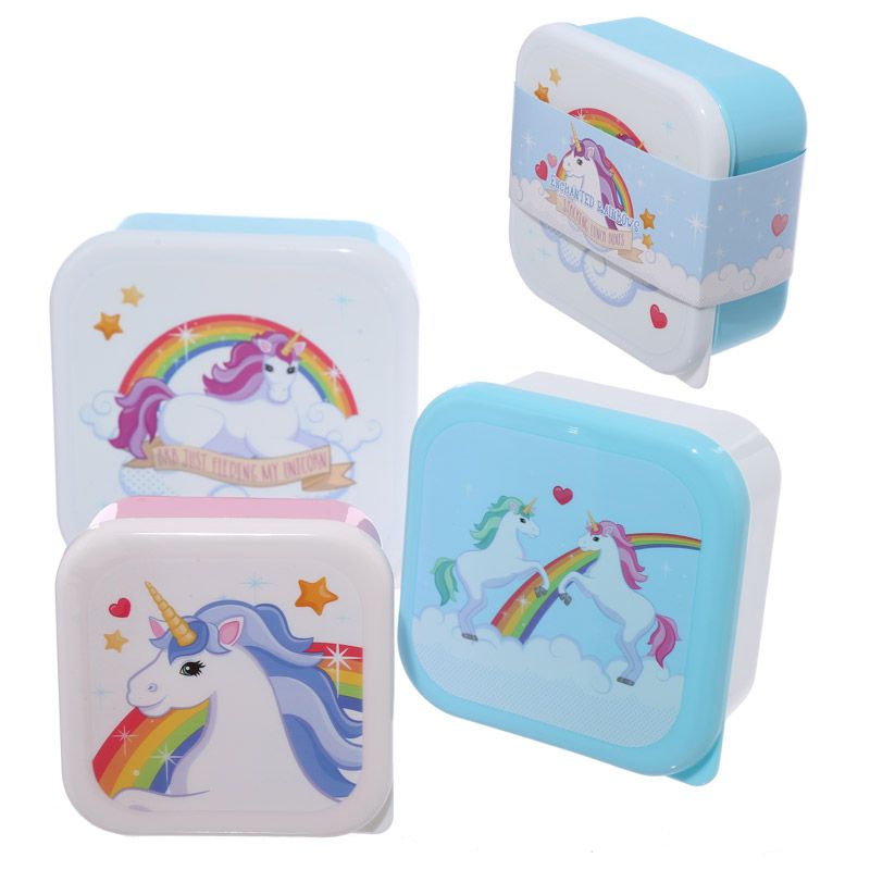 Enchanted Rainbow Regenbogen Einhorn Lunchboxen Brotdosen 3er Set S/M/L