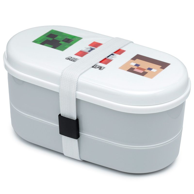 Minecraft Faces Bento Box Lunchbox mit Gabel & Löffel
