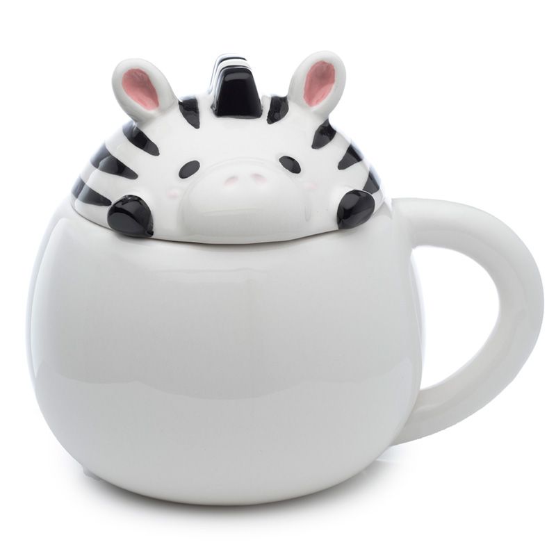 Adoramals Zebra piepsender Tier-Deckel Tasse  