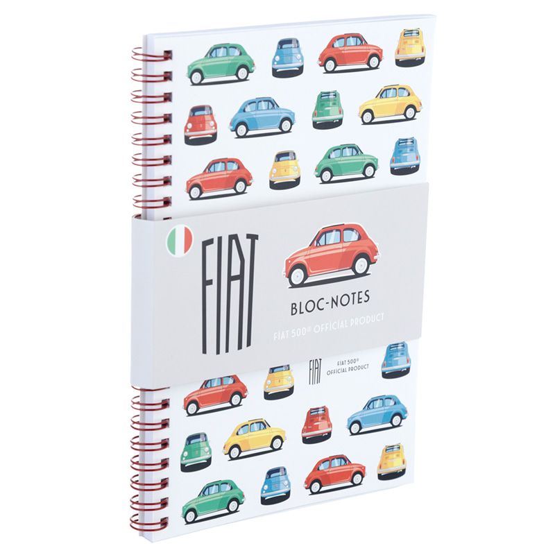 Fiat 500 Retro A5 liniertes Notizbuch mit Spiralbindung