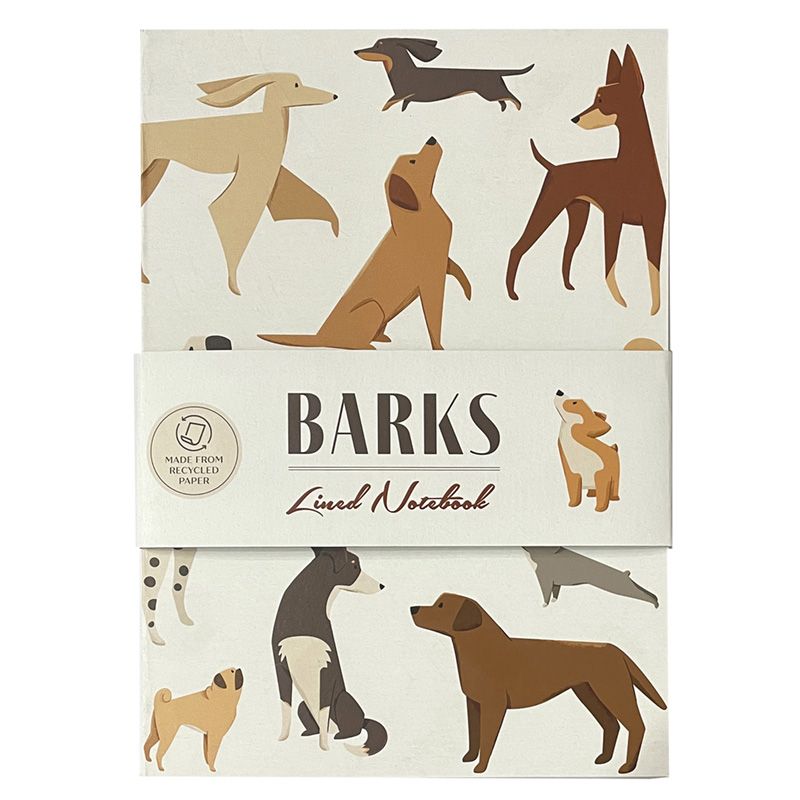 Barks Hund liniertes A5-Notizbuch aus Recyclingpapier
