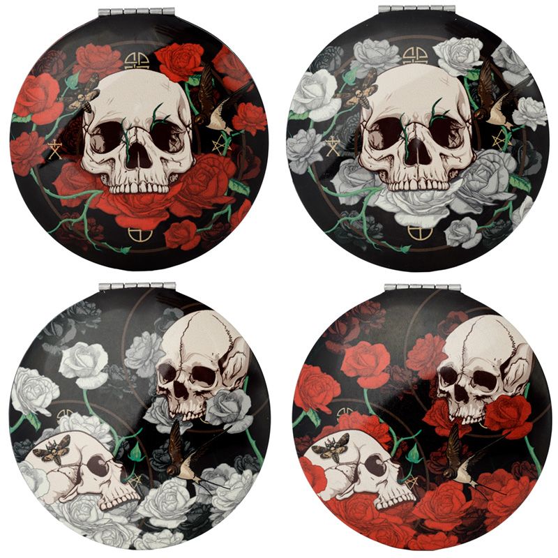 Skulls & Roses Totenkopf Taschenspiegel