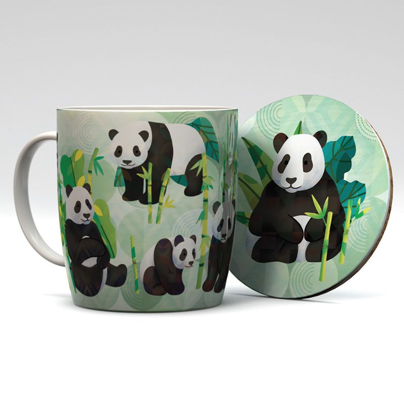 Panda Kingdom Panda Tasse & Untersetzer Set  