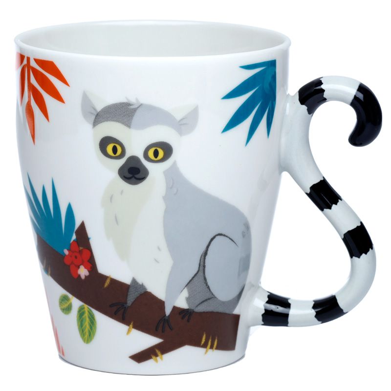 Lemur Spirit of the Night geformter Henkel Tasse aus Porzellan