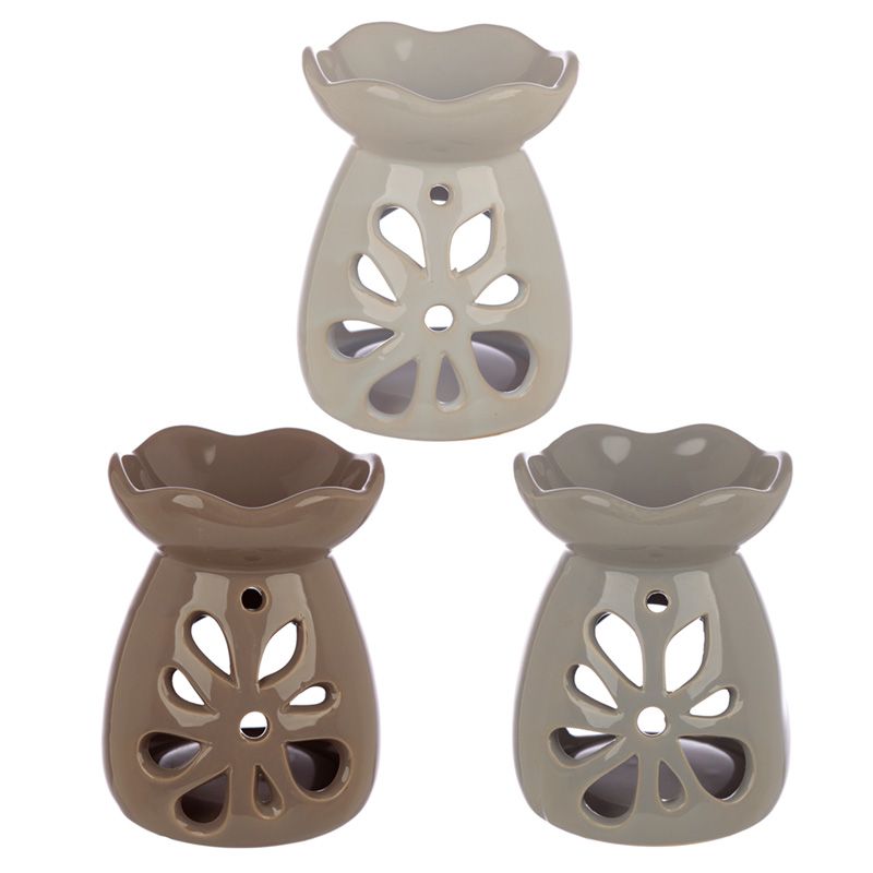 Eden Keramik graue und pastelltone Blumen Duftlampe für Öl & Wachs