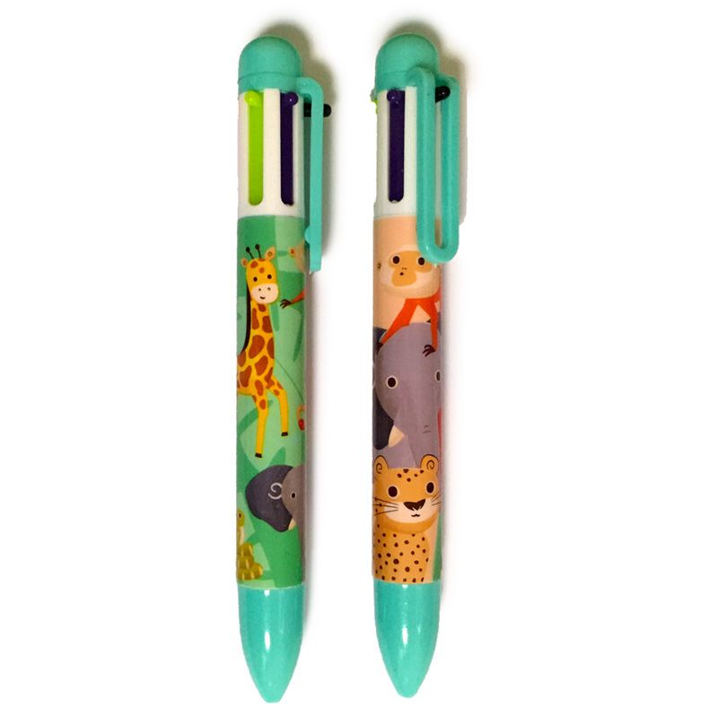 Zooniverse Zootiere mehrfarbiger Kugelschreiber (6 Farben)