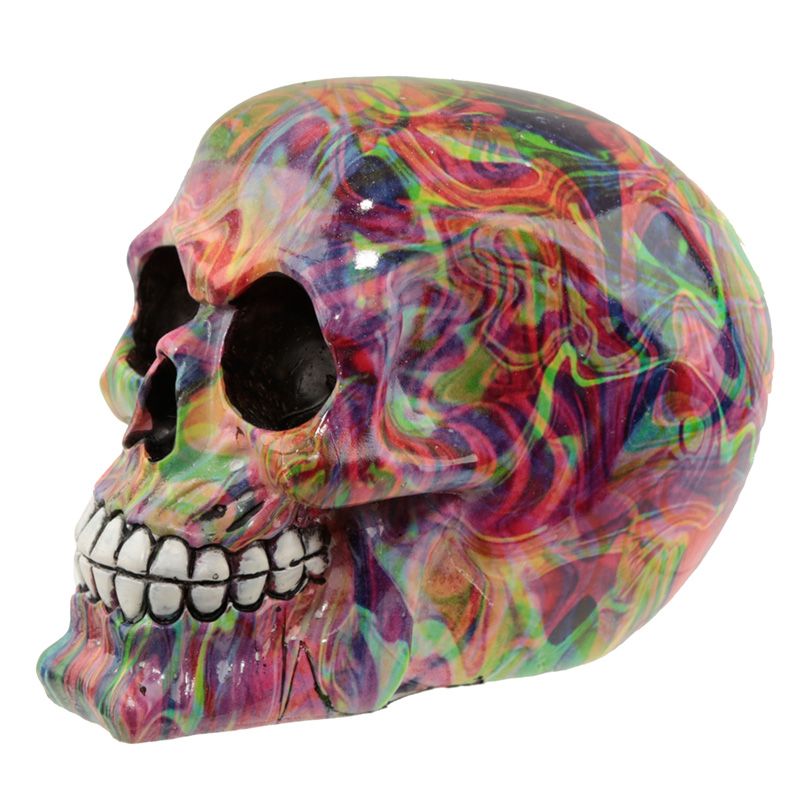 Regenbogen Marmoreffekt Totenkopf Ornament