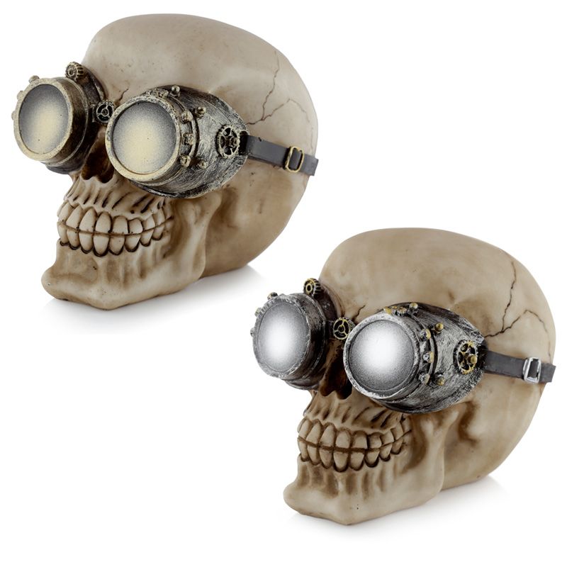 Steam Punk Totenkopf Ornament mit Schutzbrille