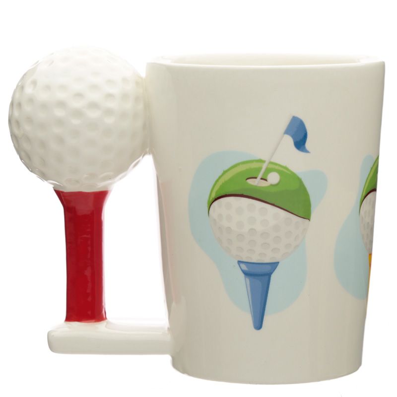 Golfball & Tee geformter Henkel Tasse  