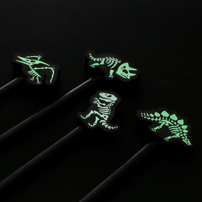 Dino Skelett Bleistift mit im Dunkeln leuchtend Radiertop
