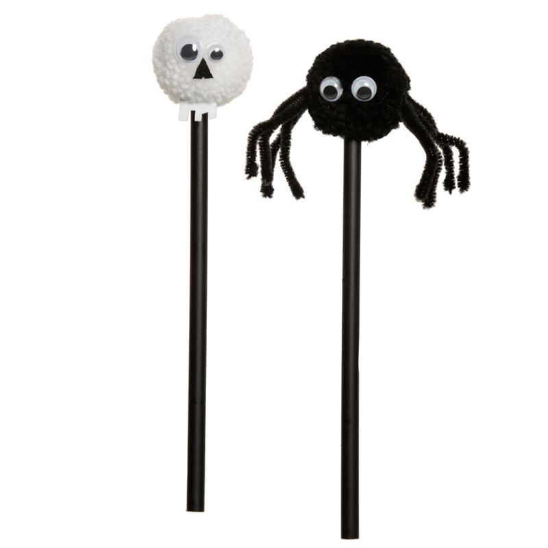 Totenkopf & Spinne Pompon Bleistift