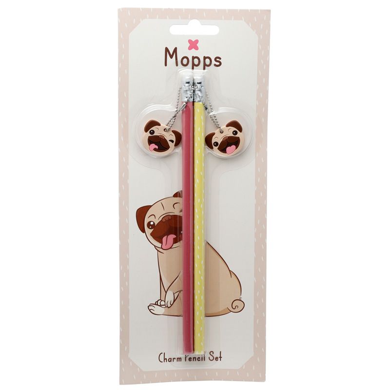 Mopps der Mops Hund 2er-Set PVC-Charm-Bleistifte