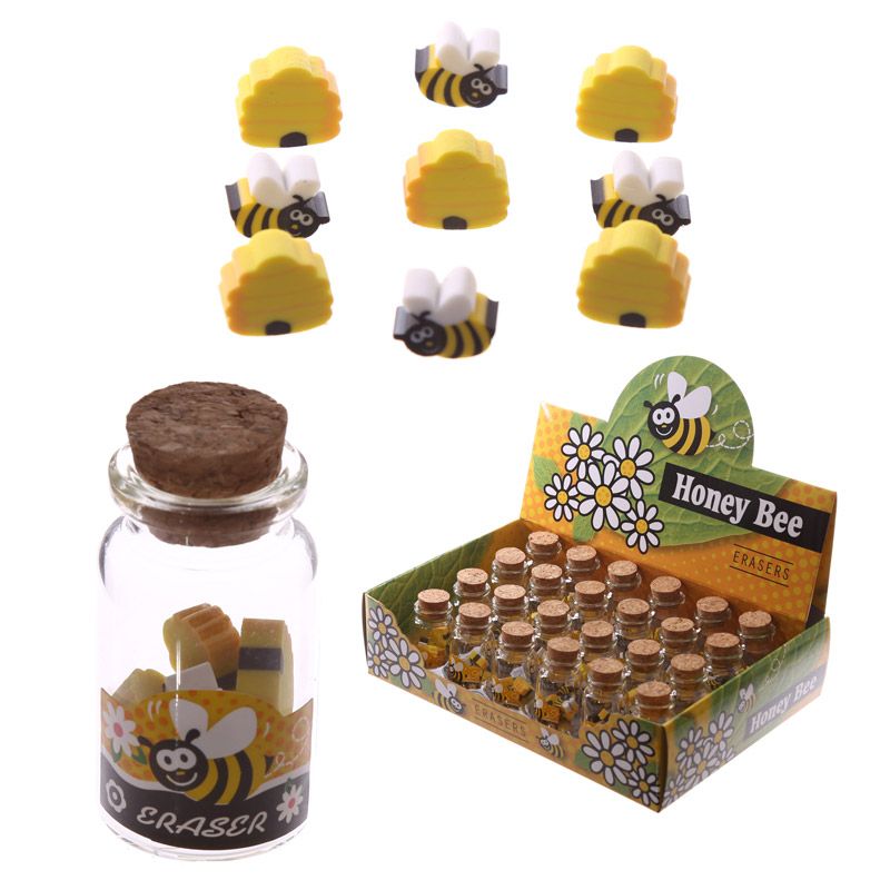 Süße Biene Mini Radiergummis in Glas