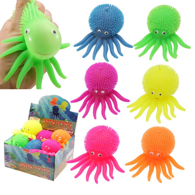 Farbiges Knautschbares Blinkendes Oktopus Haustier