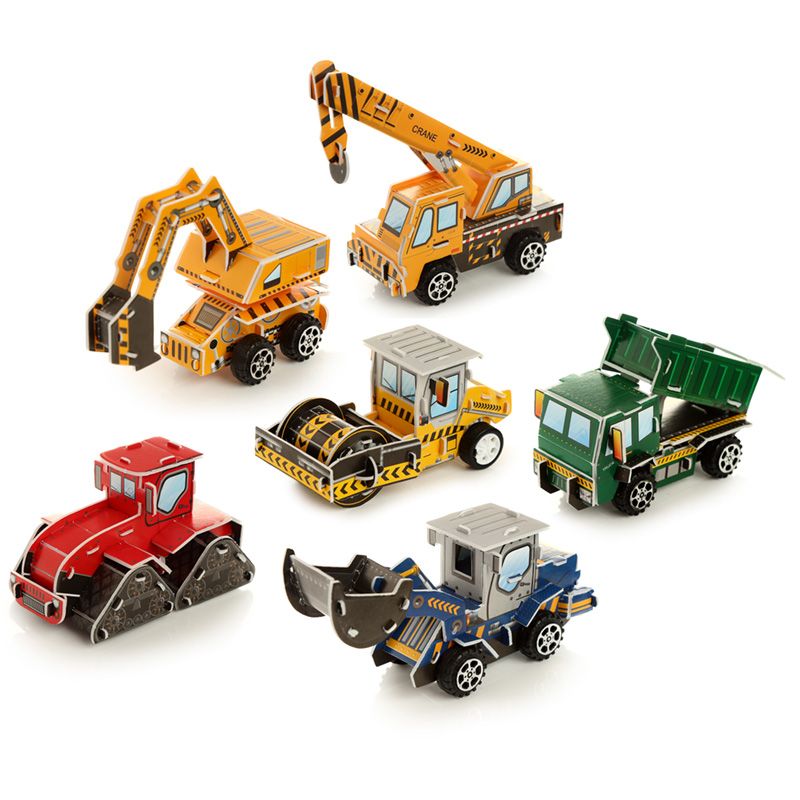 DIY Puzzle Zurückziehen Bauwagen Spielzeugauto