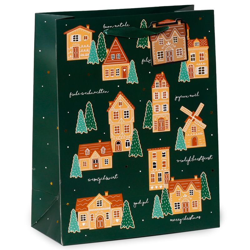 Weihnachten Gingerbread Lane Geschenktasche - (L)