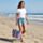 Blaues Mandala Strandtasche & Mini-Reißverschlussbeutel