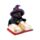 Witches Black Cat Katze liest aus einem Zauberbuch