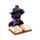 Witches Black Cat Katze liest aus einem Zauberbuch