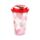 Amore Herzen Becher mit Deckel & Flip-Strohhalm 500ml