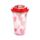 Amore Herzen Becher mit Deckel & Flip-Strohhalm 500ml