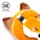 Relaxeazzz Adoramals Finnick the Fox Fuchs Plüsch Reisekissen & Schlafmaske
