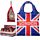 Faltbare Einkaufstasche- London Icons Big Ben britische Flagge