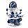 Ganesha Statue Wissen Blau-Weiß 21,5 cm